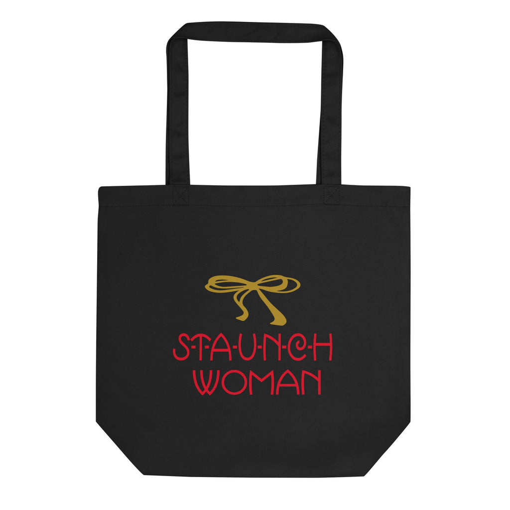 Little Edie Gold Bow Staunch Woman Eco Cotton Tote Bag