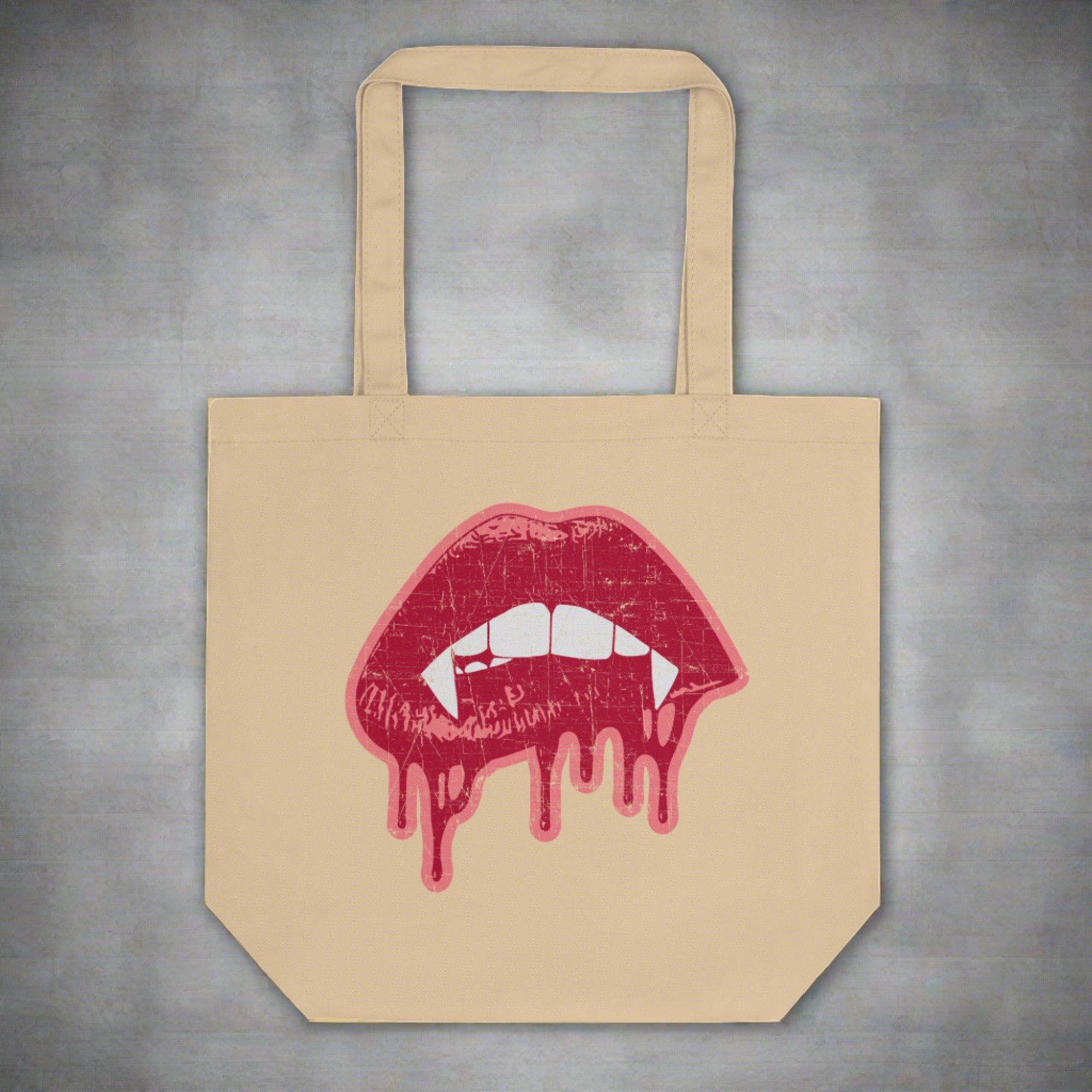 Vampire Fangs Halloween Eco Cotton Tote Bag