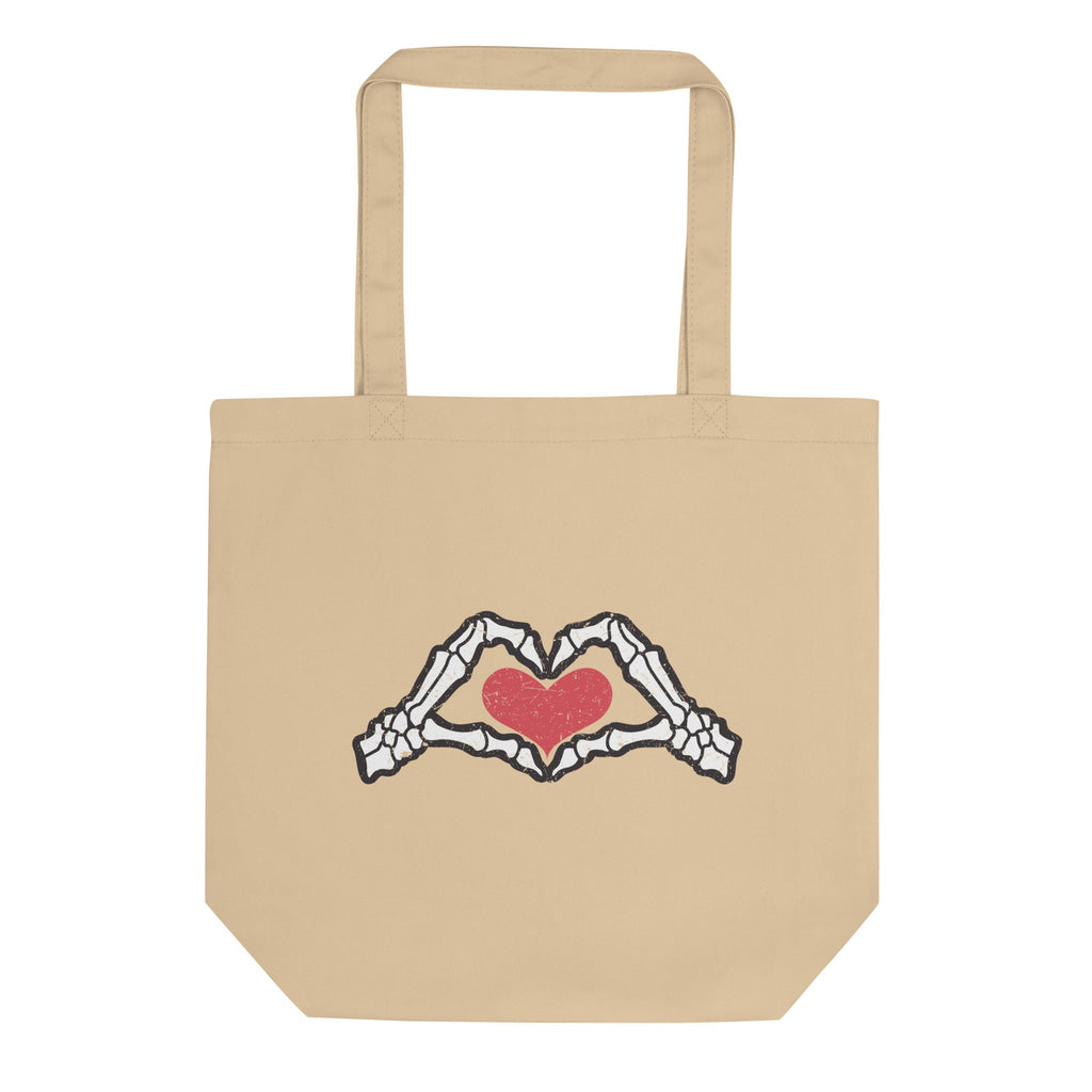 Skeleton Hearts Halloween Eco Cotton Tote Bag