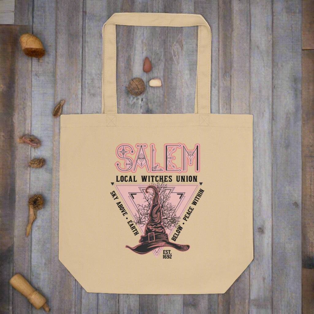 Salem Witches Union Halloween Large Eco Cotton Tote Bag
