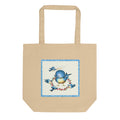 Mother Bluebird And Babies Retro Print Eco Cotton Tote Bag