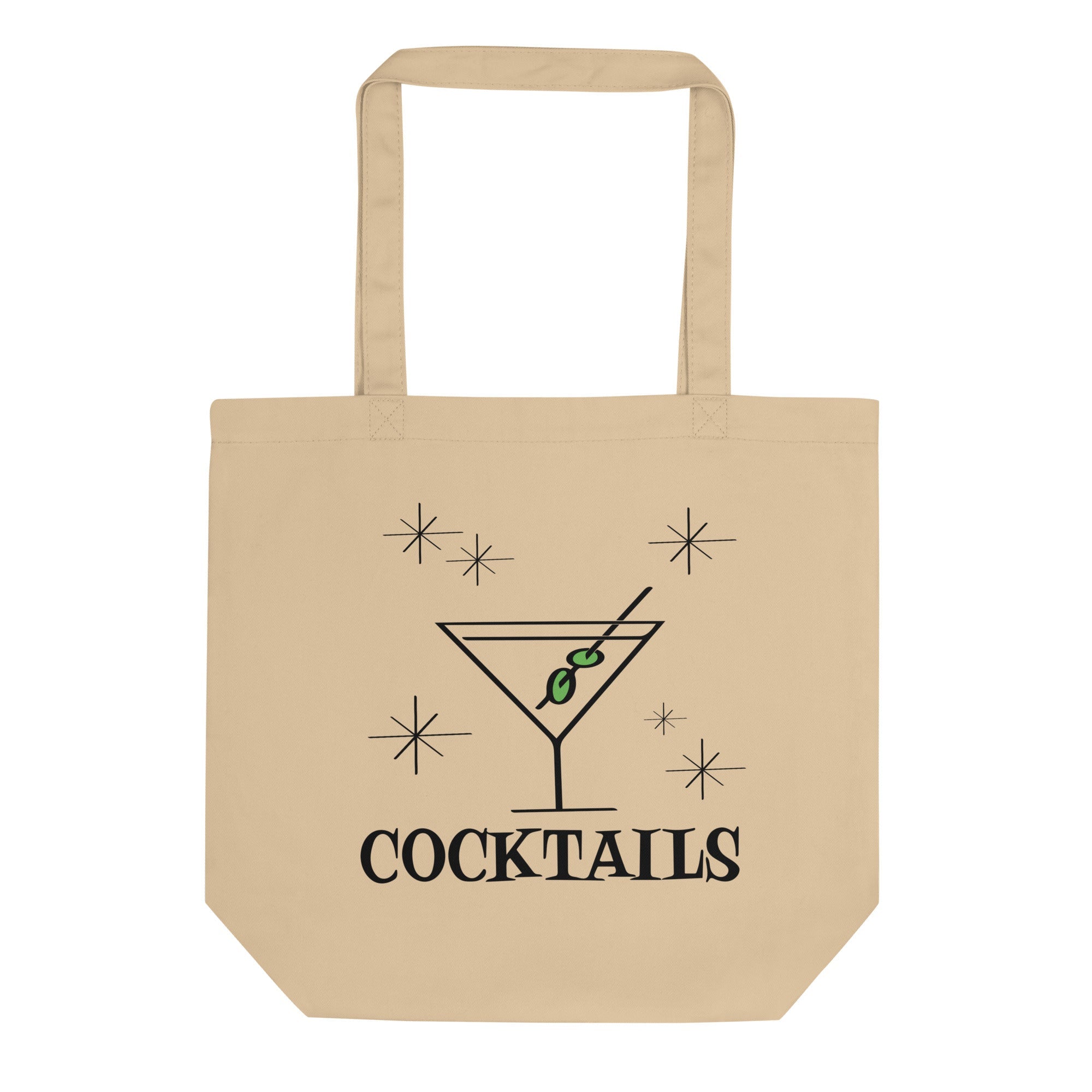 Martini Cocktails Mid Century Retro Style Eco Cotton Tote Bag