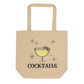 Cocktails Mid Century Retro Style Eco Cotton Tote Bag