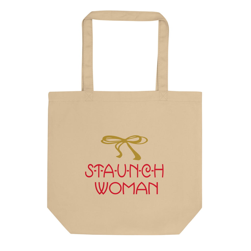 Little Edie Gold Bow Staunch Woman Eco Cotton Tote Bag