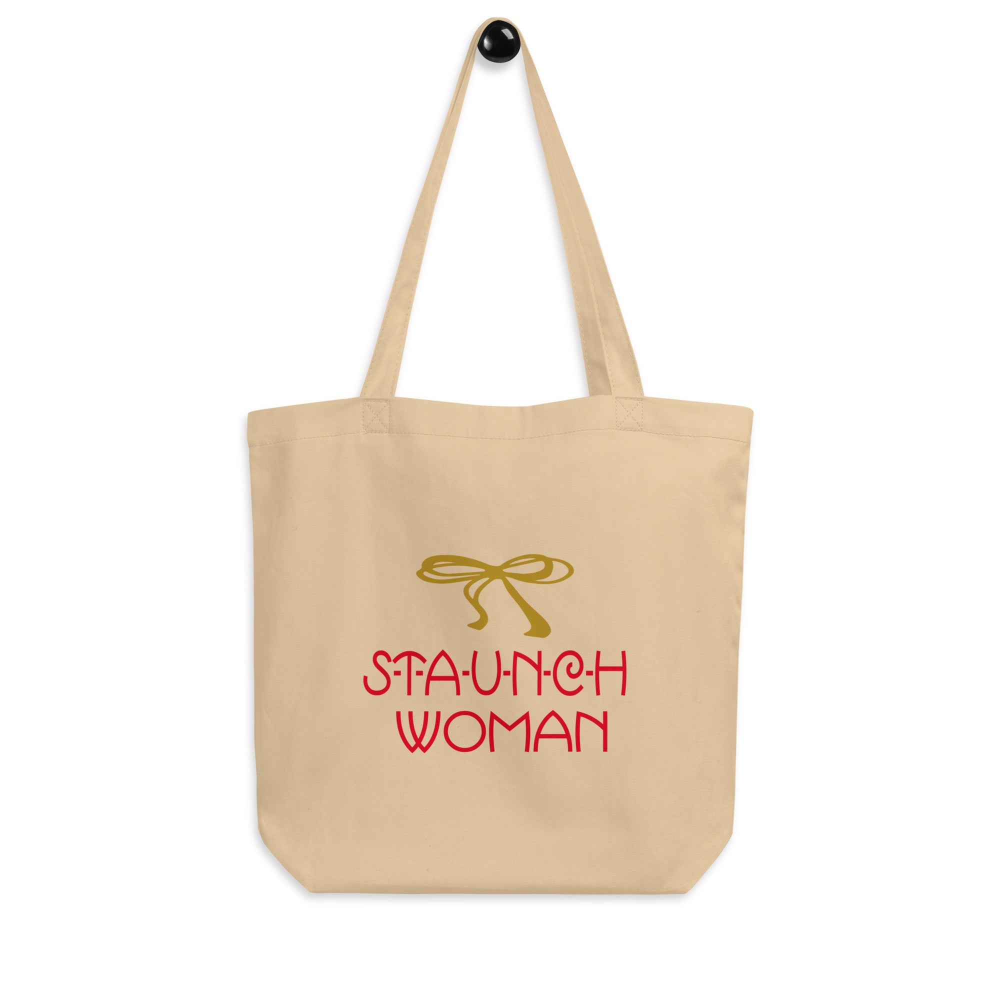 Little Edie Gold Bow Staunch Woman Eco Cotton Tote Bag