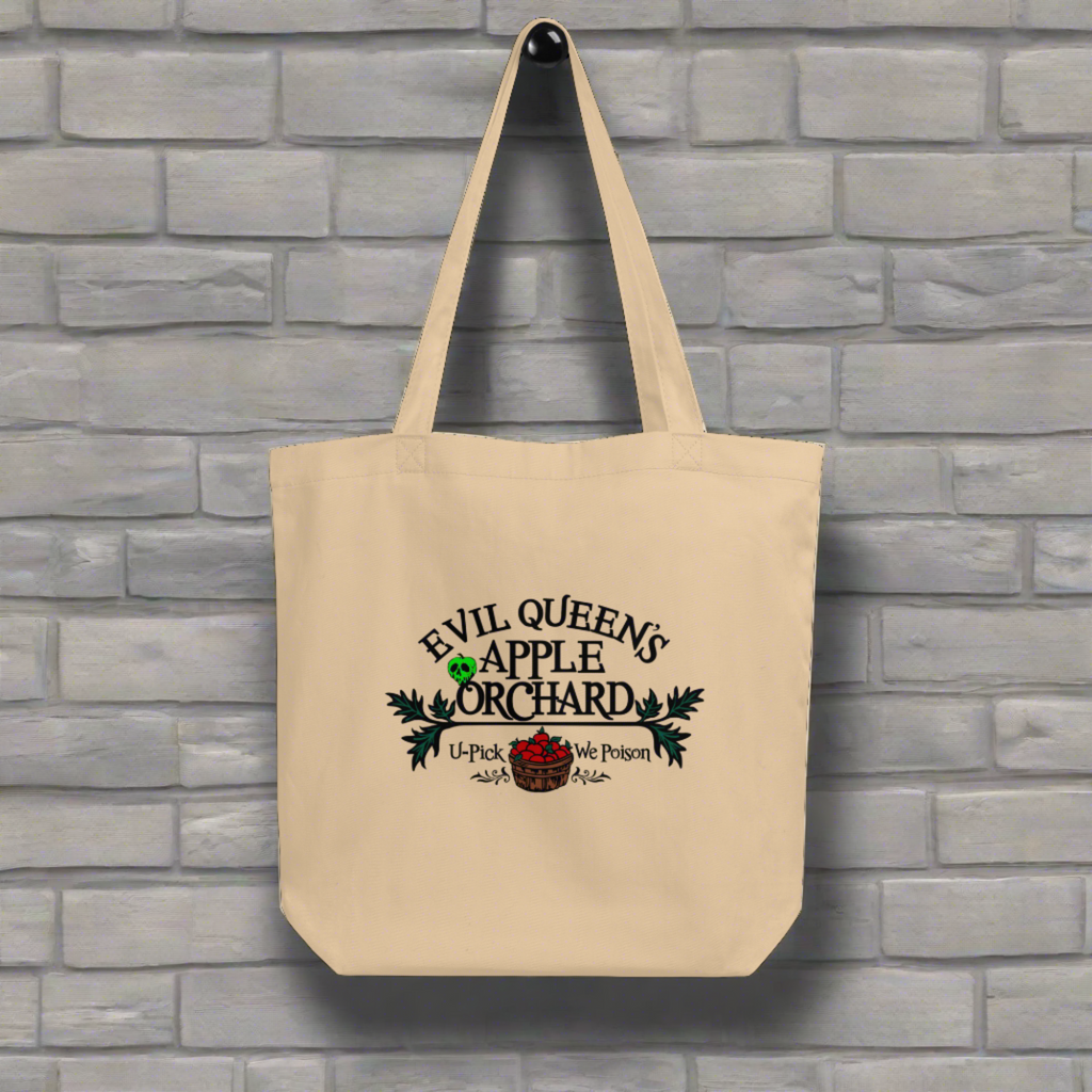 Snow White Evil Queen's Apple Orchard Halloween Spooky Cute Large Eco Cotton Tote Bag