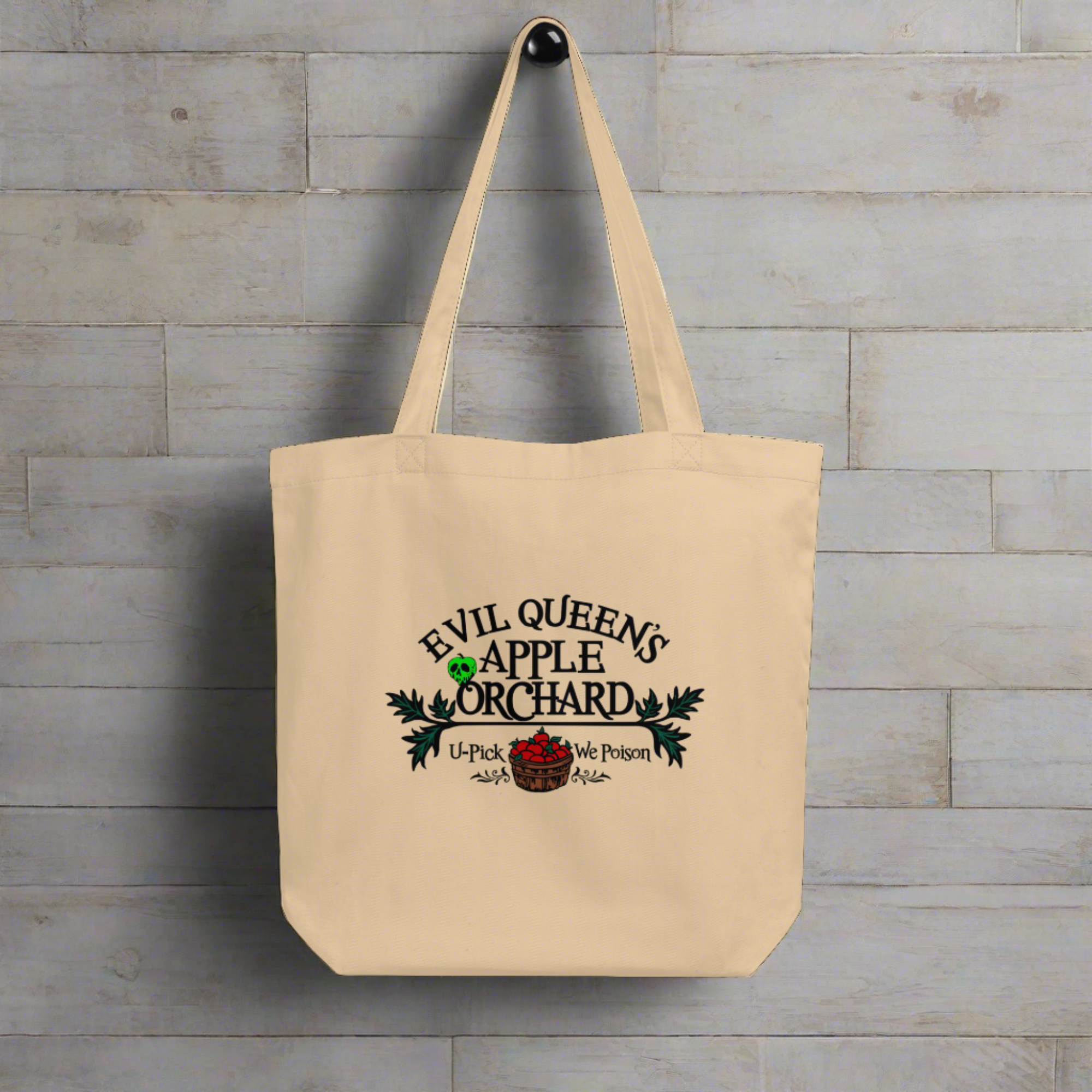 Snow White Evil Queen's Apple Orchard Halloween Spooky Cute Large Eco Cotton Tote Bag