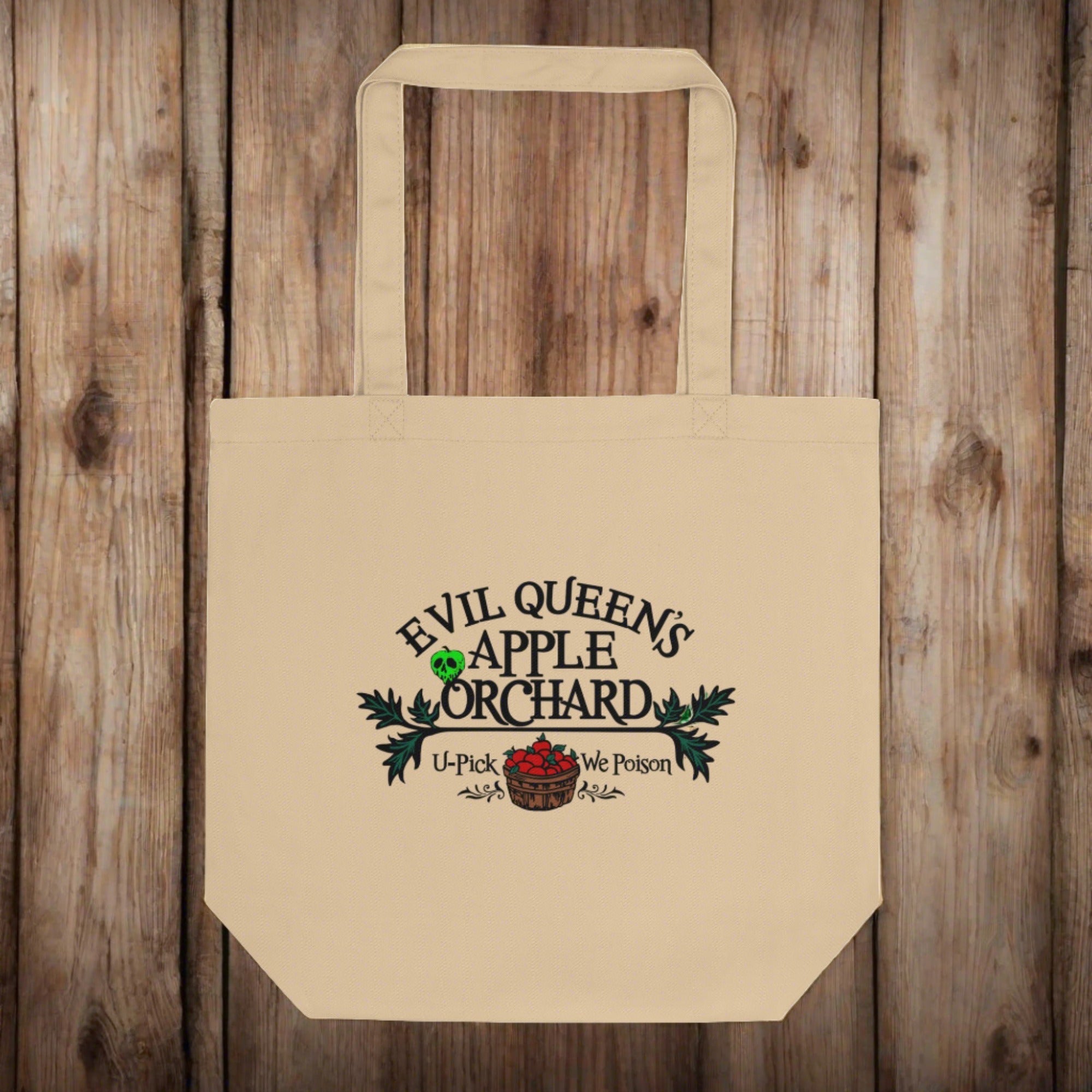 Snow White Evil Queen's Apple Orchard Halloween Spooky Cute Large Eco Cotton Tote Bag