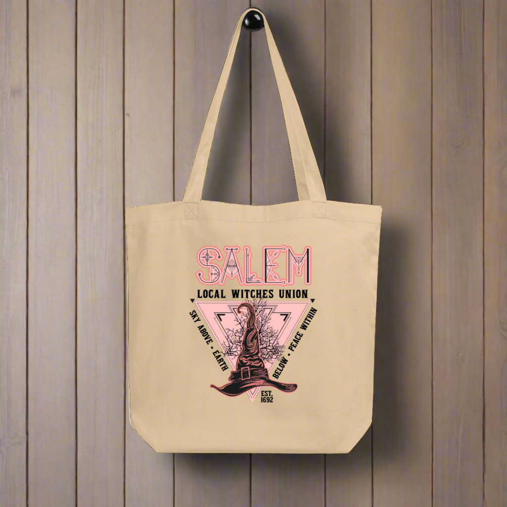 Salem Witches Union Halloween Large Eco Cotton Tote Bag