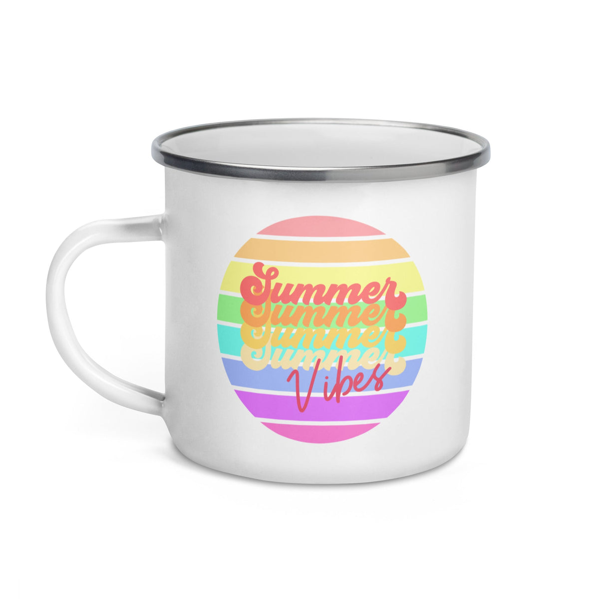 Summer Vibes Hot Chocolate Camping Enamel Mug