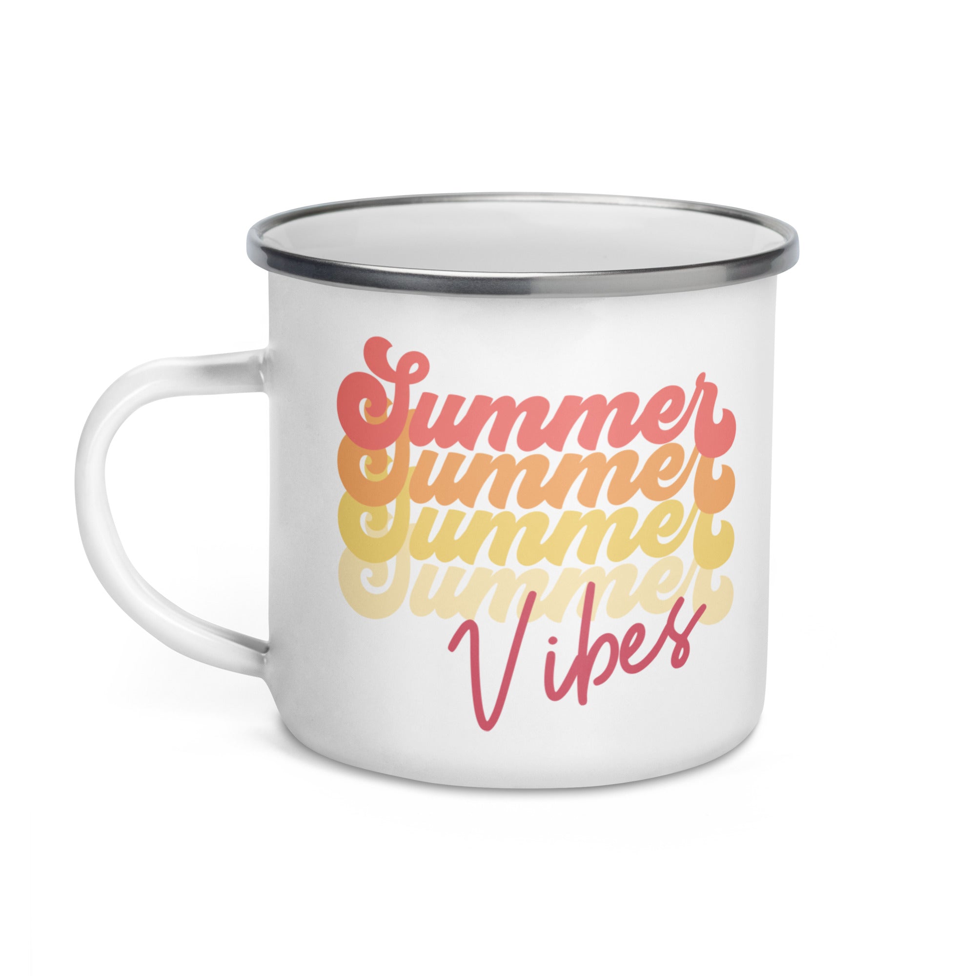 Summer Vibes Hot Chocolate Camping Enamel Mug
