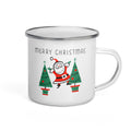 Merry Christmas Santa Mid Century Retro Christmas Hot Chocolate Camping Enamel Mug