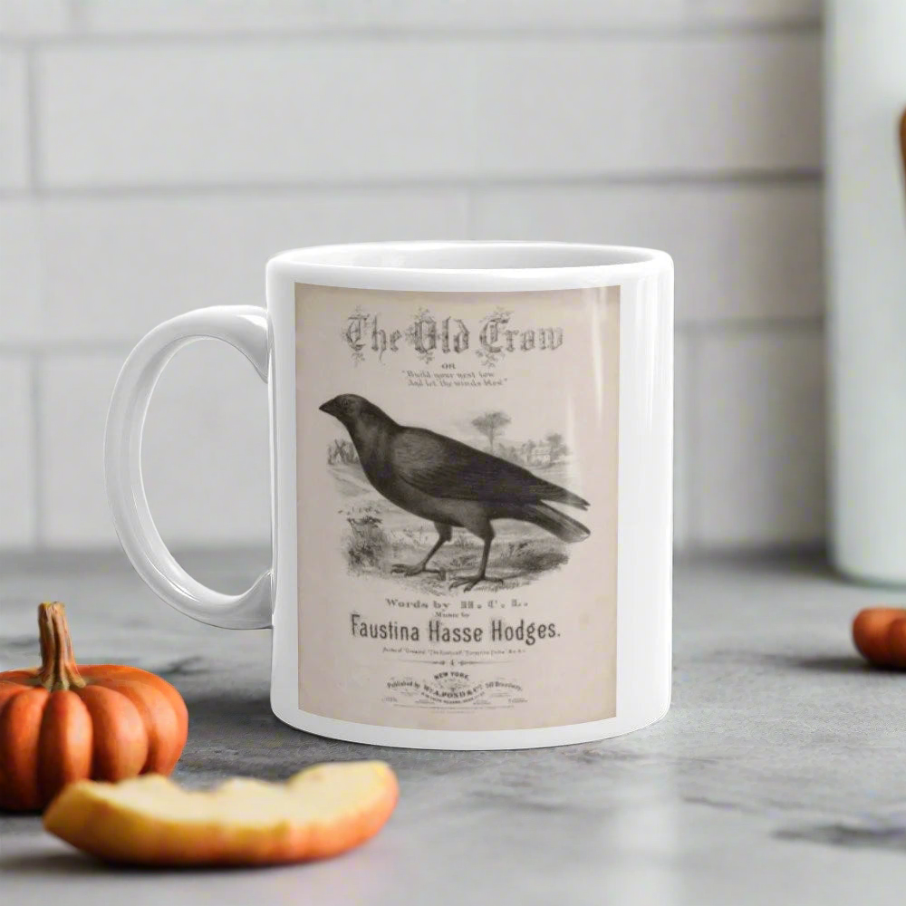 The Old Crow Mug Retro Vintage Sheet Music Halloween Coffee Mug