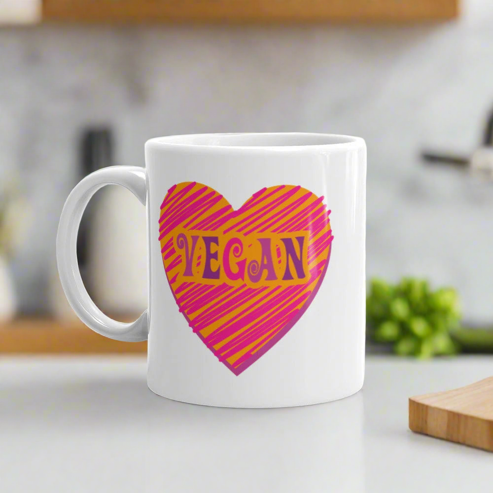 Boho Vegan Heart Glossy Coffee Mug
