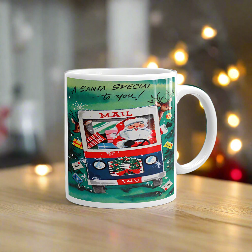 Santa Mail Carrier Christmas Glossy Coffee Mug
