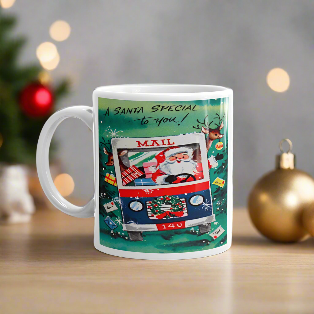 Santa Mail Carrier Christmas Glossy Coffee Mug