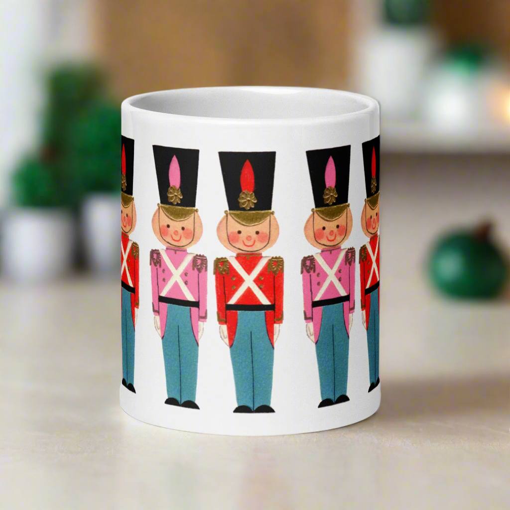 Christmas Toy Soldiers Mid-Century Retro Glossy Coffee Mug