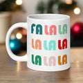 Fa La La La Retro Style Christmas Print Glossy Mug