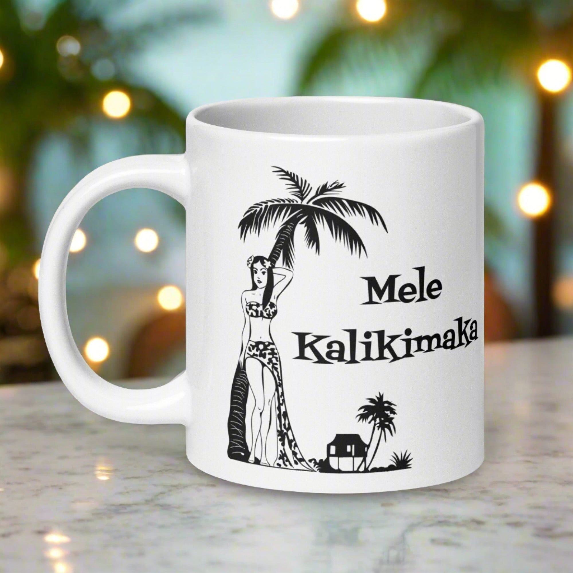 Mele Kalikimaka Atomic Era Style Christmas Glossy Coffee Mug
