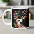 Reindeer With Christmas Ornaments Midcentury Retro Glossy Coffee Mug