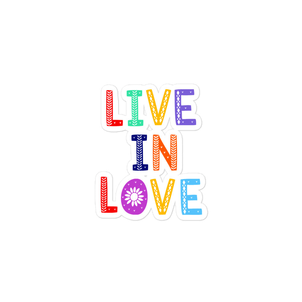Live In Love Bubble-free sticker