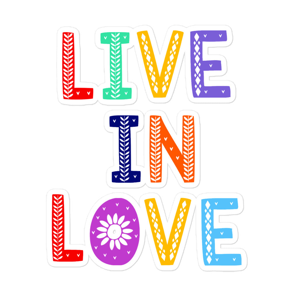 Live In Love Bubble-free sticker