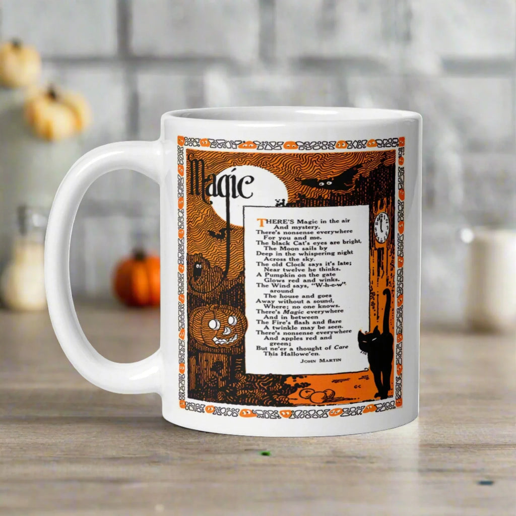 Magic Halloween Poem Retro Halloween Print Glossy Coffee Mug