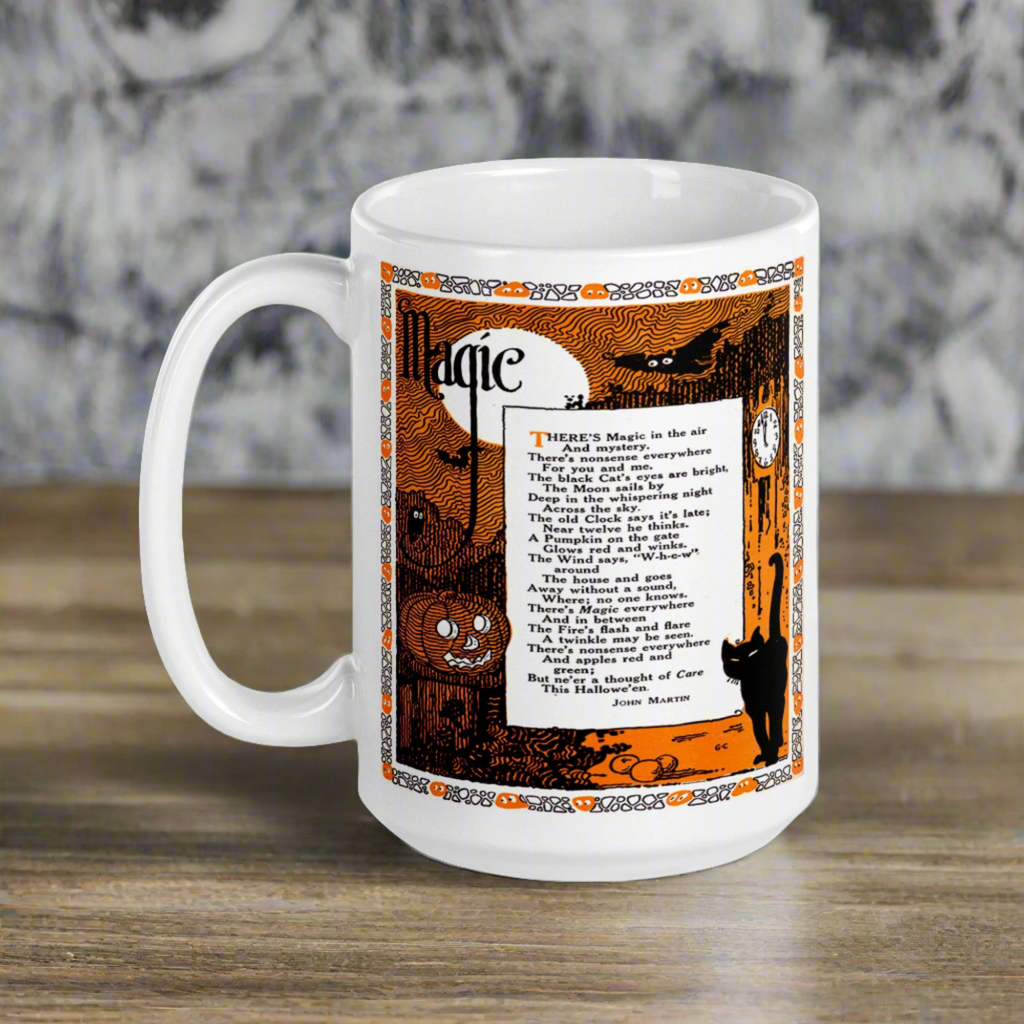 Magic Halloween Poem Retro Halloween Print Glossy Coffee Mug