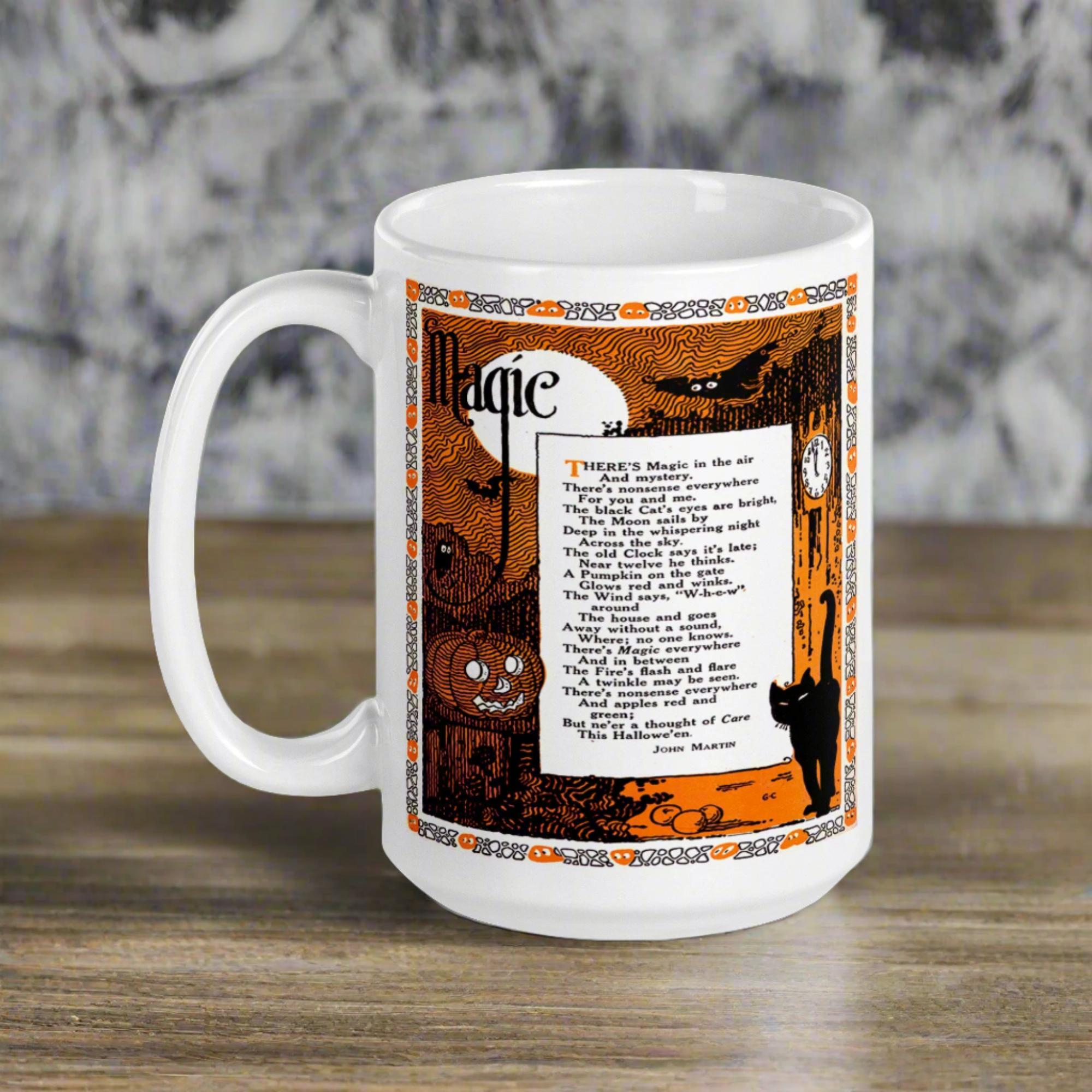 Magic Halloween Poem Retro Halloween Print Glossy Coffee Mug