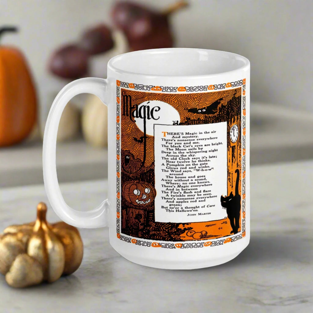 Magic Halloween Poem Retro Halloween Print Glossy Coffee Mug