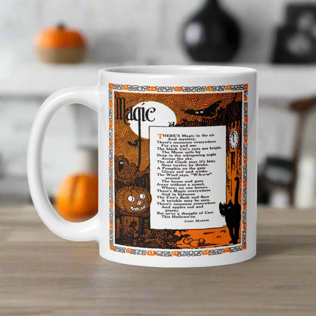 Magic Halloween Poem Retro Halloween Print Glossy Coffee Mug