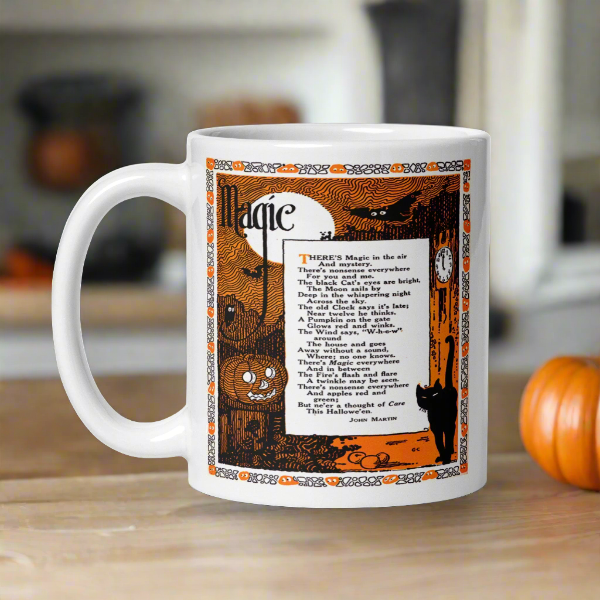 Magic Halloween Poem Retro Halloween Print Glossy Coffee Mug