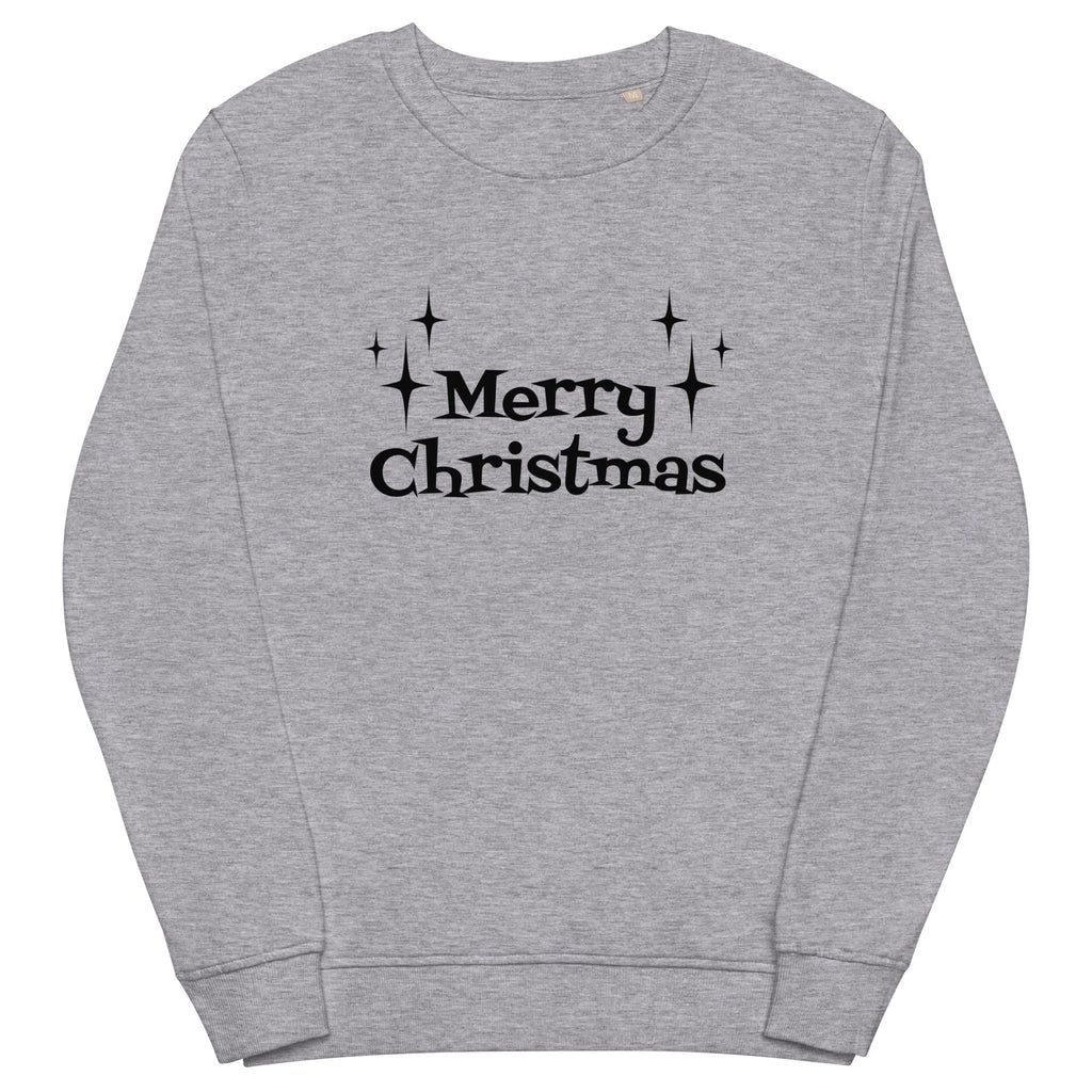 Merry Christmas Starburst Atomic Mid Century Retro Style Christmas Unisex Organic Sweatshirt