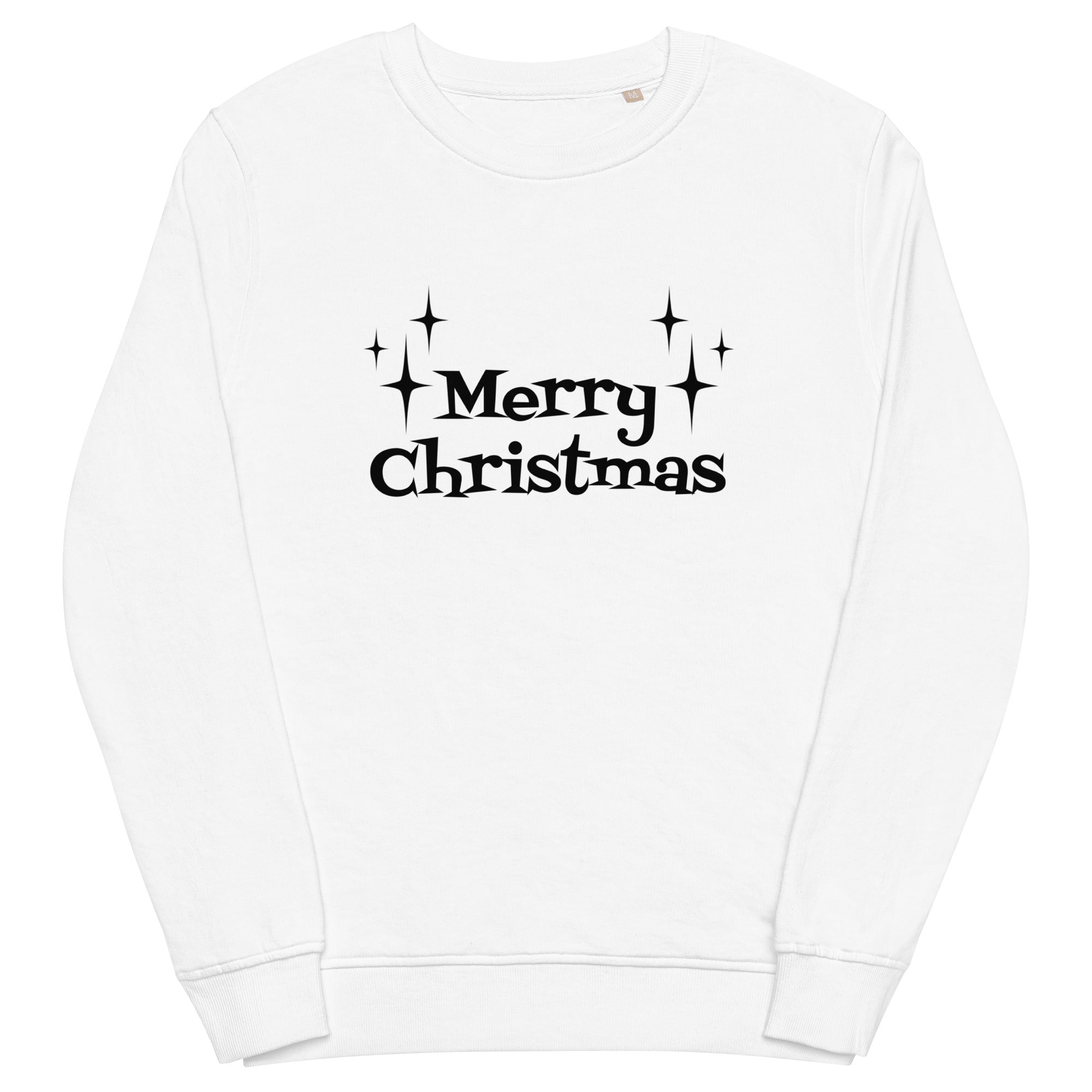 Merry Christmas Starburst Atomic Mid Century Retro Style Christmas Unisex Organic Sweatshirt