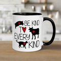 Be Kind To Every Kind Vegan Black Lined Glossy Mug