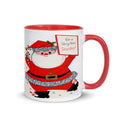 For A Very Nice Teacher Santa Lined Red Mid Century Retro Christmas Print Glossy Mug