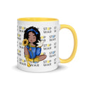 Stop War Mug, Peace Not War Sunflower Girl
