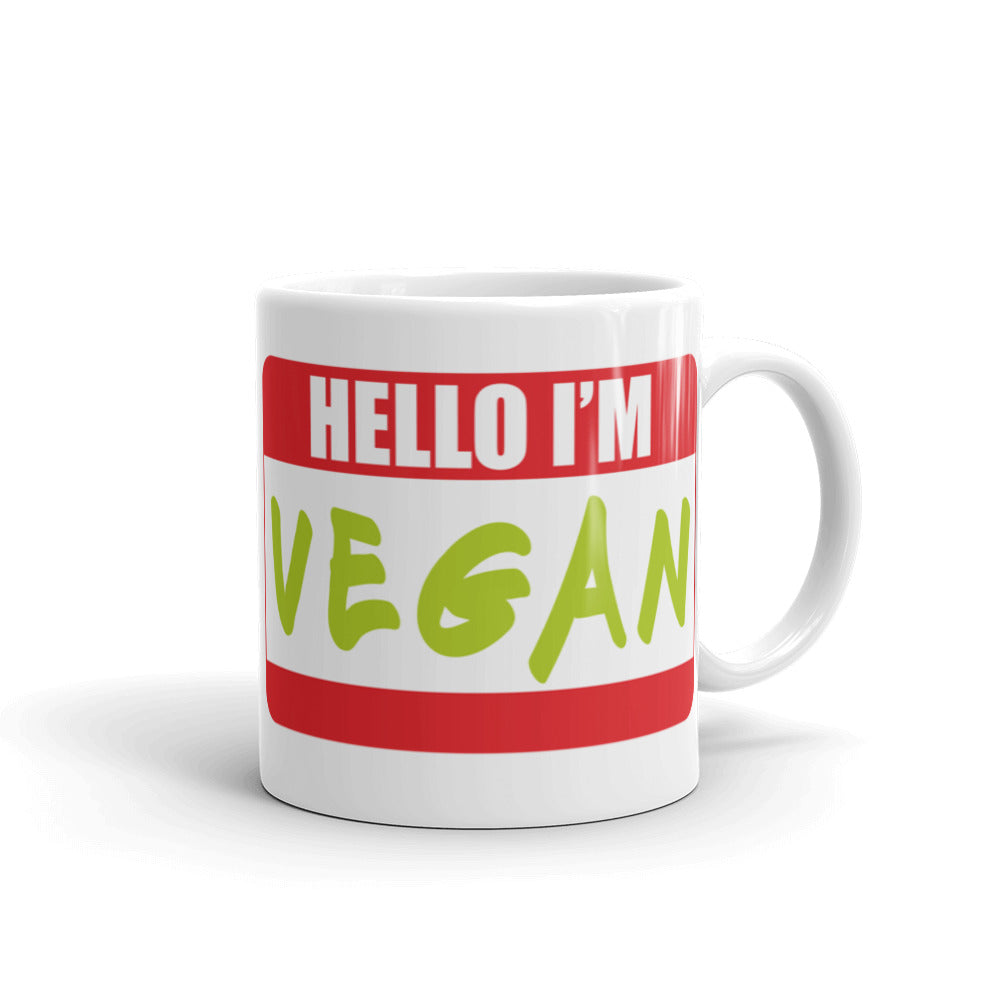 Hello I’m Vegan Glossy Mug