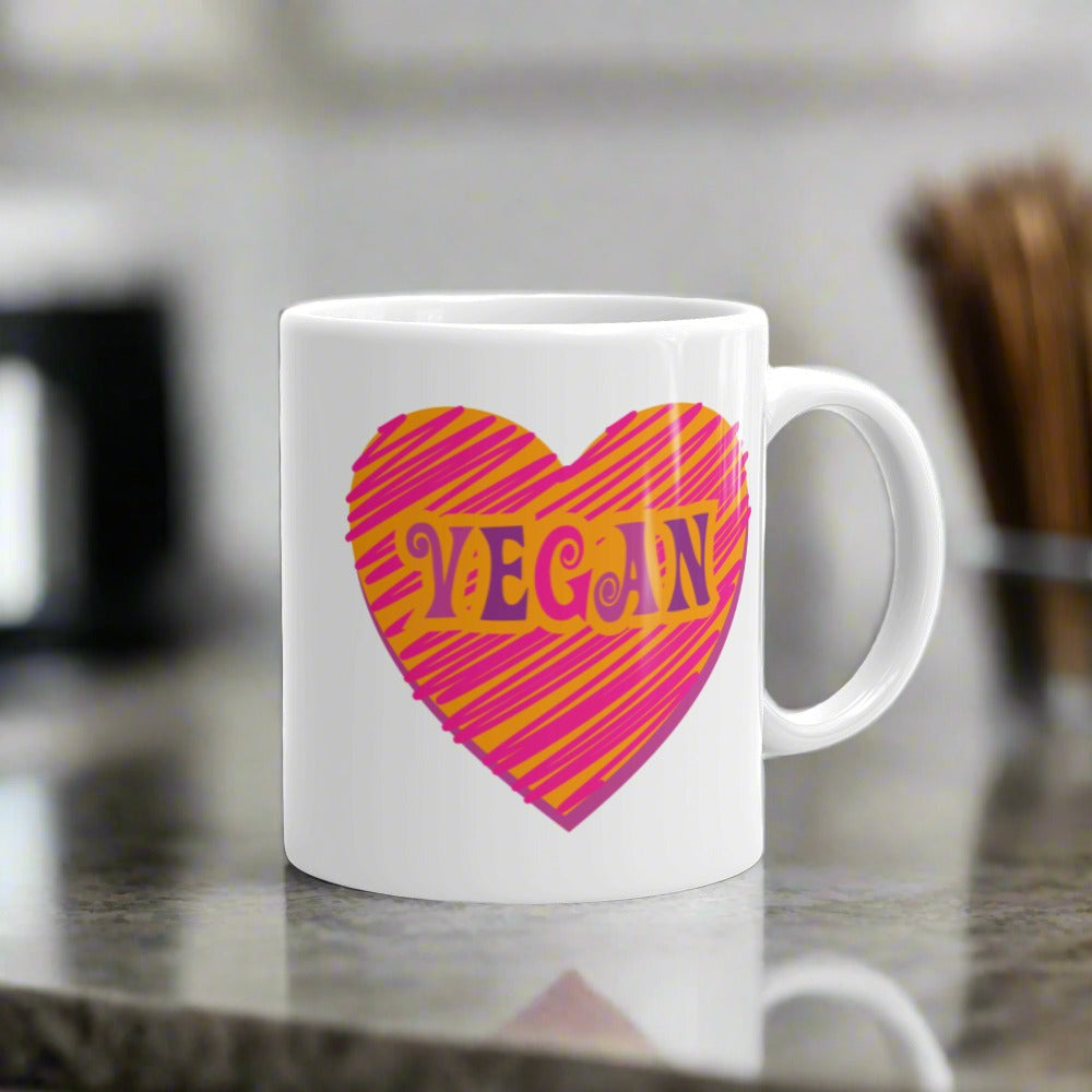 Boho Vegan Heart Glossy Coffee Mug
