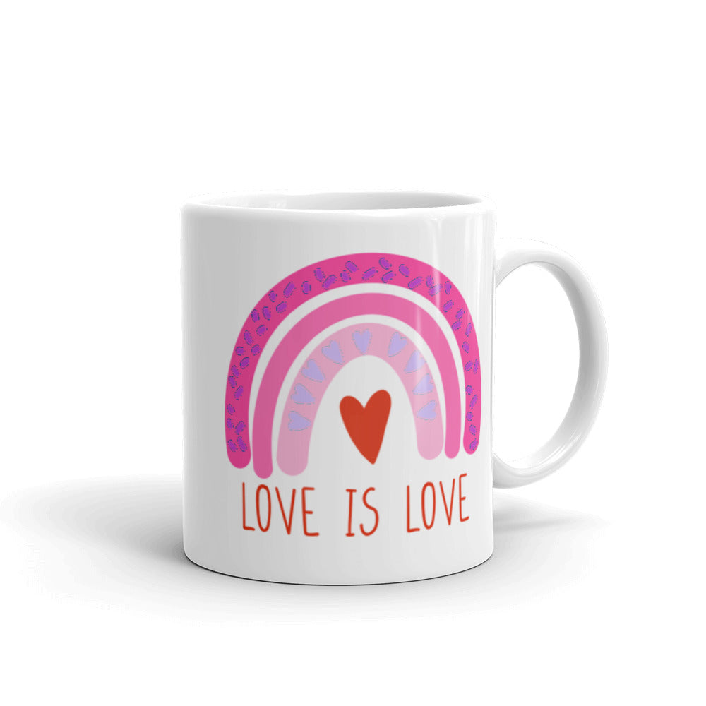 Love Is Love Boho Rainbow Glossy Mug