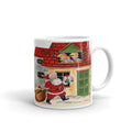Santa Christmas Mid Century Retro Christmas Print Glossy Mug