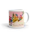 Wishing You A Merry Christmas Glossy Coffee Mug - Retro Victorian Style