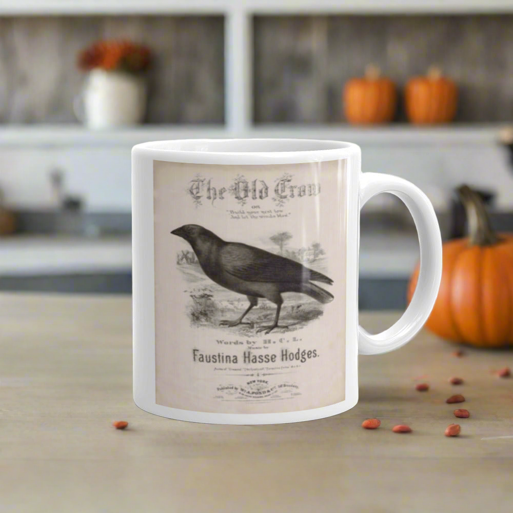 The Old Crow Mug Retro Vintage Sheet Music Halloween Coffee Mug