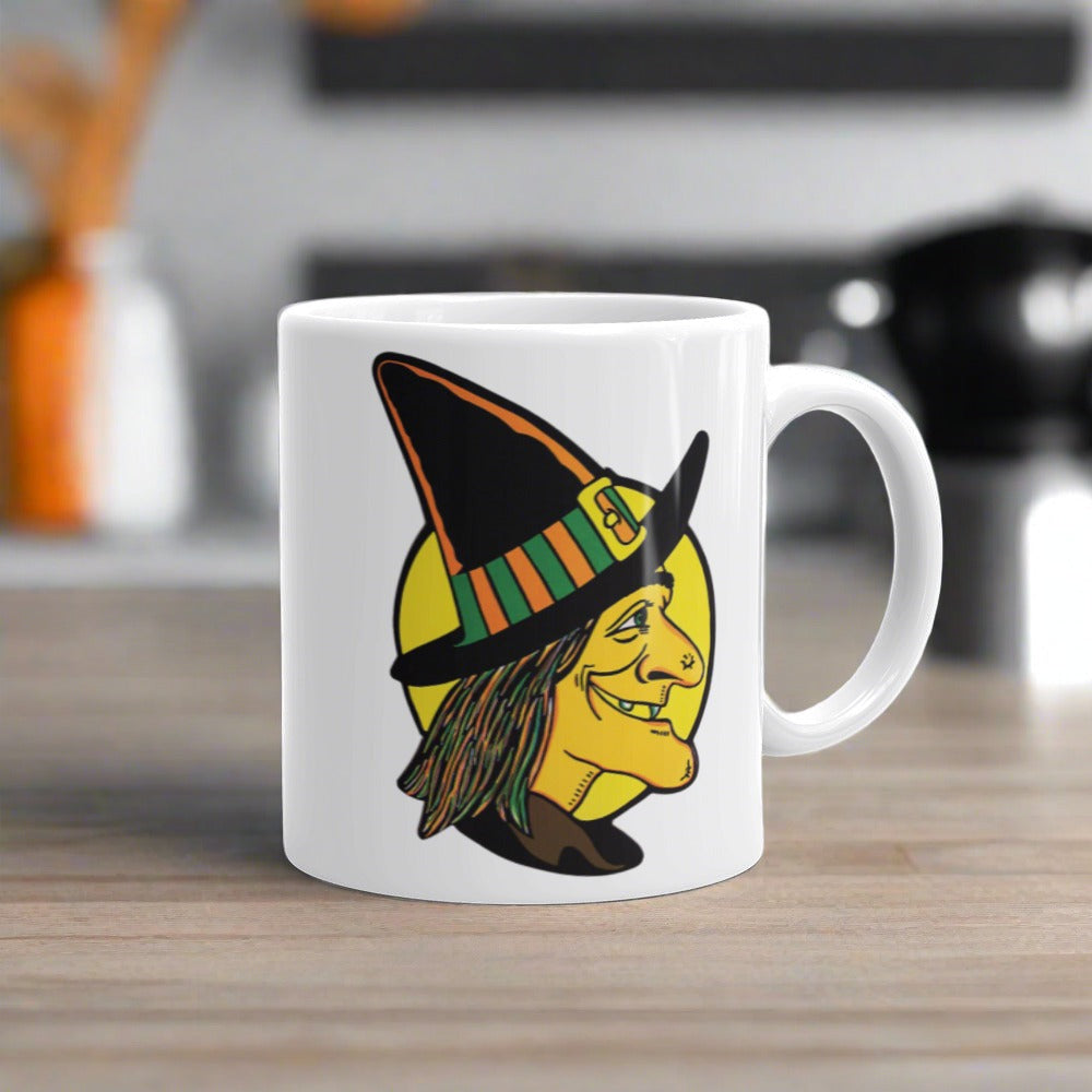 Halloween Witch Full Moon Retro Vintage Ceramic Glossy Mug