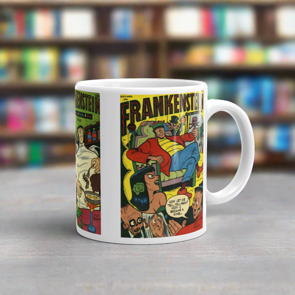 Frankenstein Retro Vintage Comic Book Cover Halloween Coffee Mug