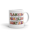 Flannels Hayrides Pumpkins Sweaters Bonfires Fall Autumn Glossy Mug