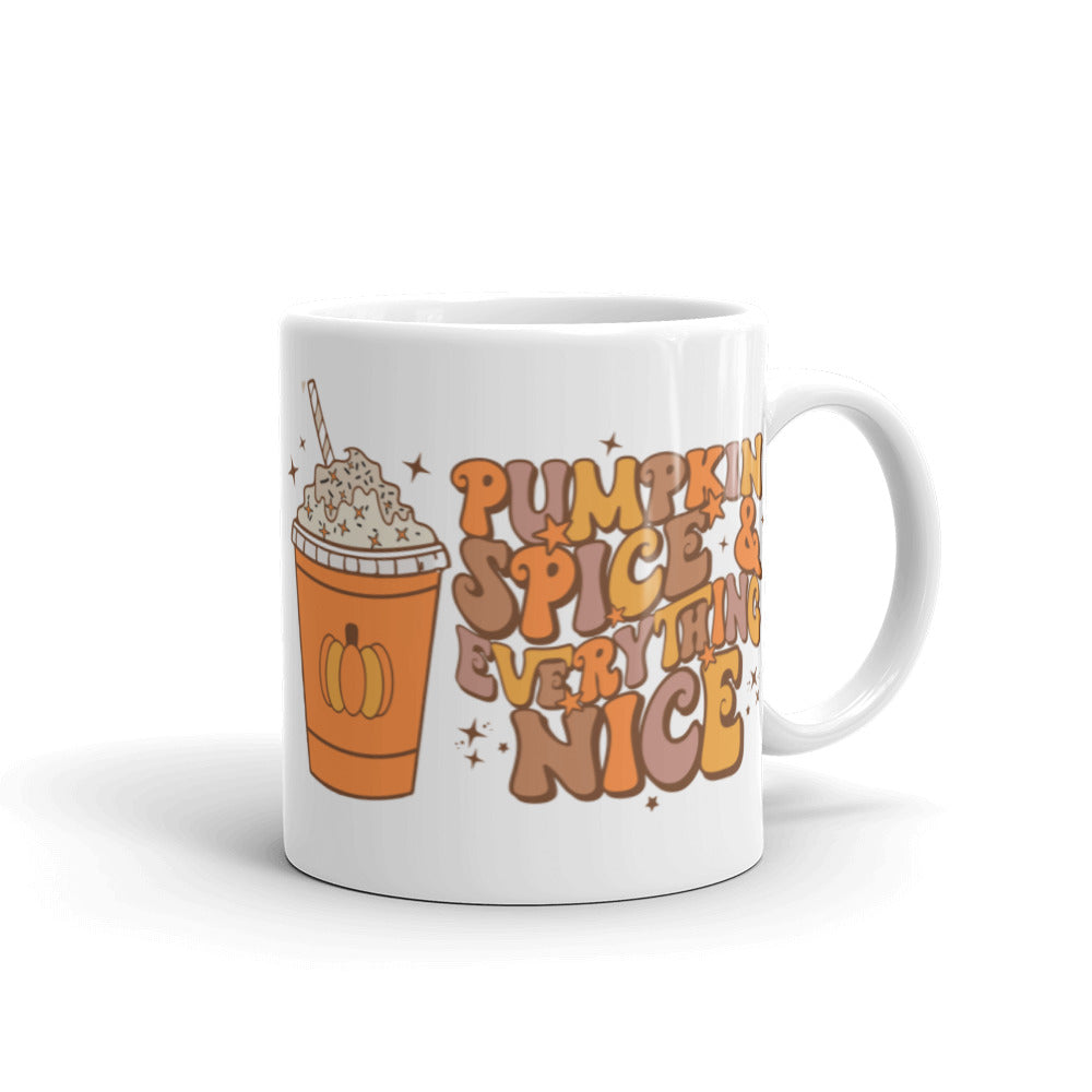 Pumpkin Spice And Everything Nice Fall Autumn Glossy Mug