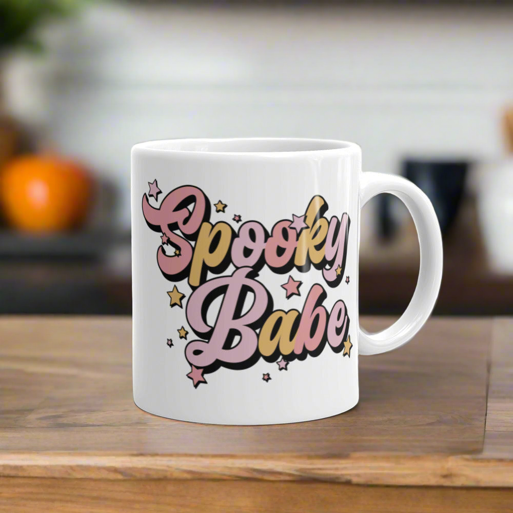 Spooky Babe Stars Halloween Glossy Mug