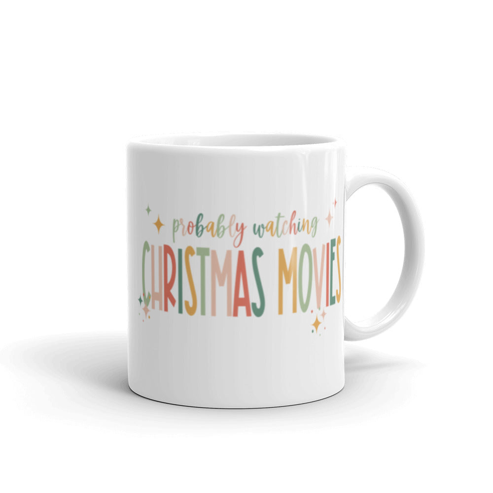 Probably Watching Christmas Movies Christmas Glossy Mug