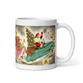 Santa Sleigh Mid Century Retro Christmas Print Glossy Mug